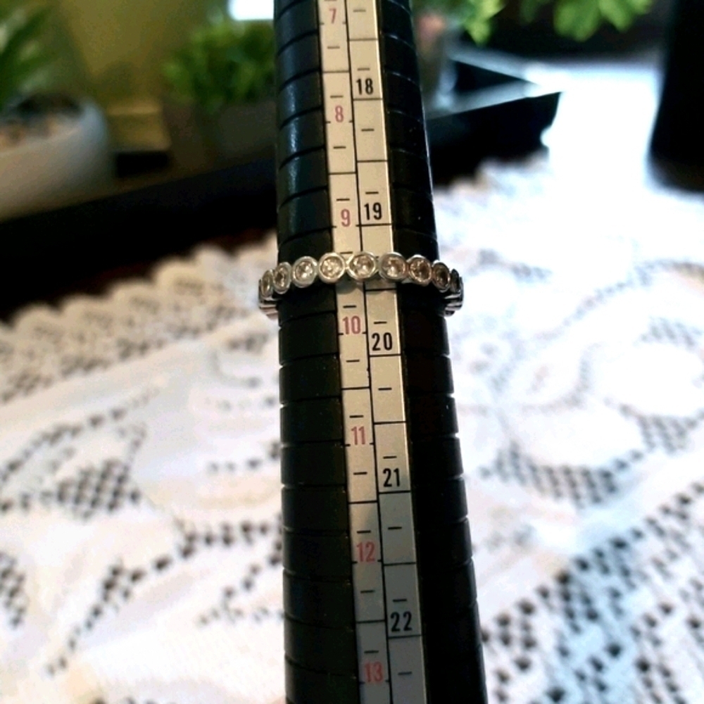 SILVER RING ETERNITY BAND - Picture 2 of 3